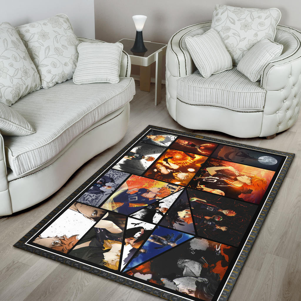 Tobio Kageyama And Shoyo Hinata Fukurodani Haikyuu Area Rug Anime Home Decor Custom For Fans NA041302