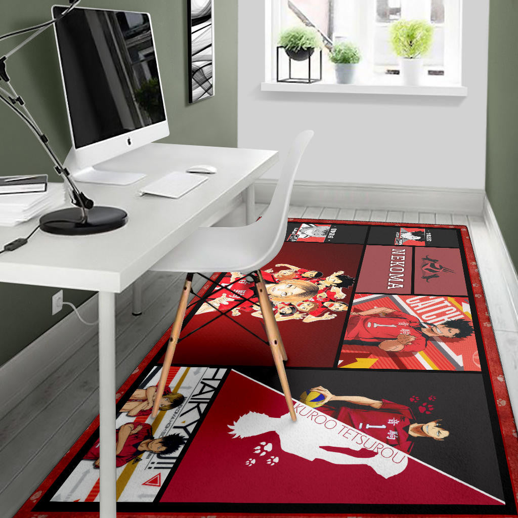 Tetsuro Kuroo And Kenma Kozume Fukurodani Haikyuu Area Rug Anime Home Decor Custom For Fans NA041304