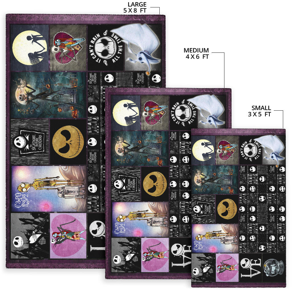 Jack And Sally The Nightmare Before Christmas Area Rug Cartoon Home Decor Custom For Fans NT040402