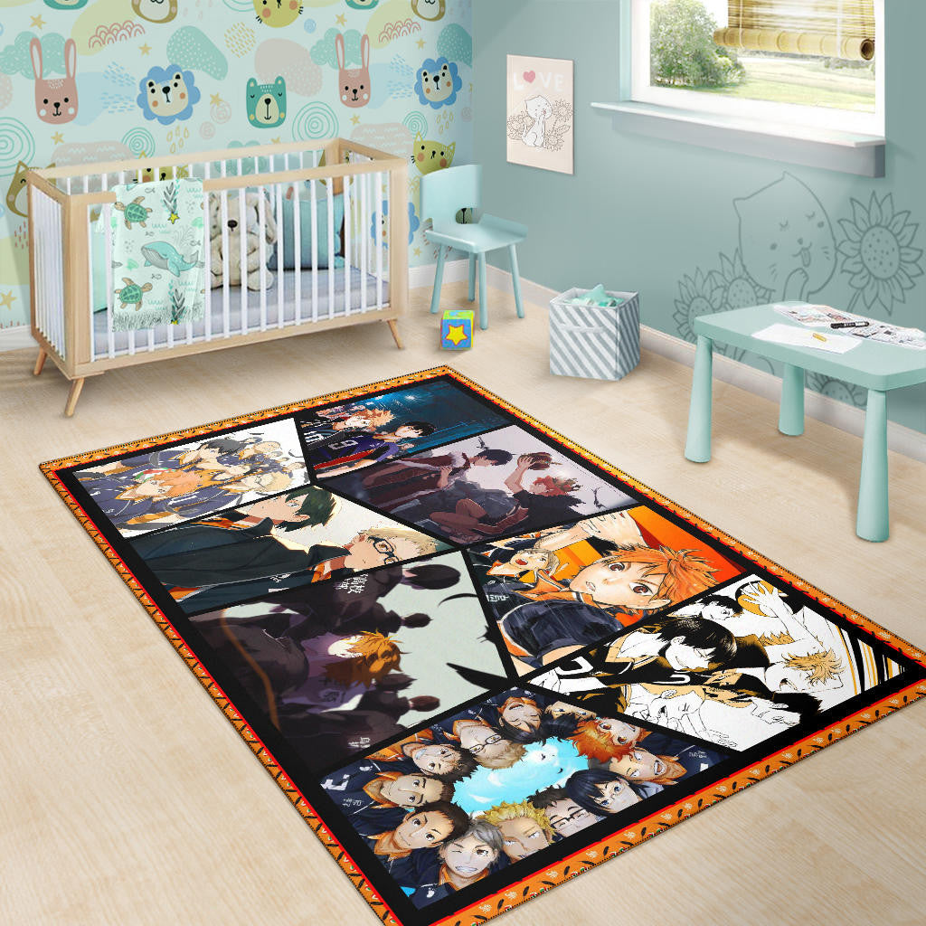 Tobio Kageyama And Shoyo Hinata Fukurodani Haikyuu Area Rug Anime Home Decor Custom For Fans NA041301