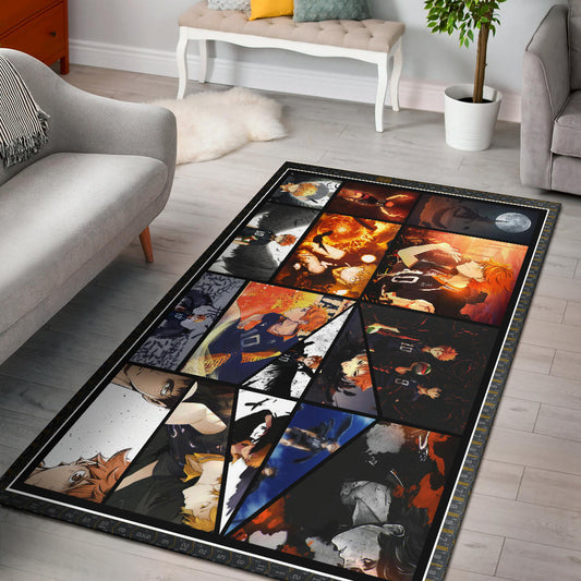 Tobio Kageyama And Shoyo Hinata Fukurodani Haikyuu Area Rug Anime Home Decor Custom For Fans NA041302