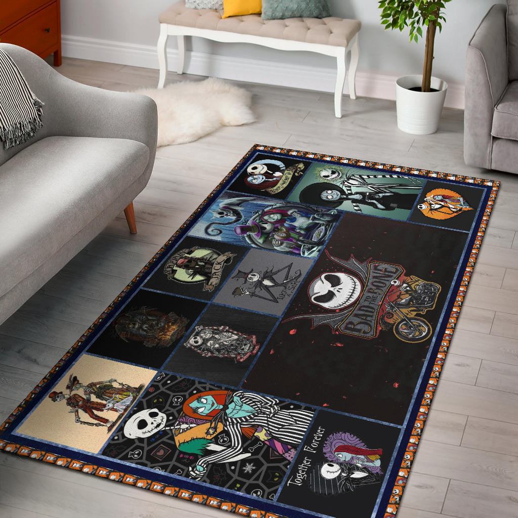 Jack And Sally The Nightmare Before Christmas Area Rug Cartoon Home Decor Custom For Fans NT040401