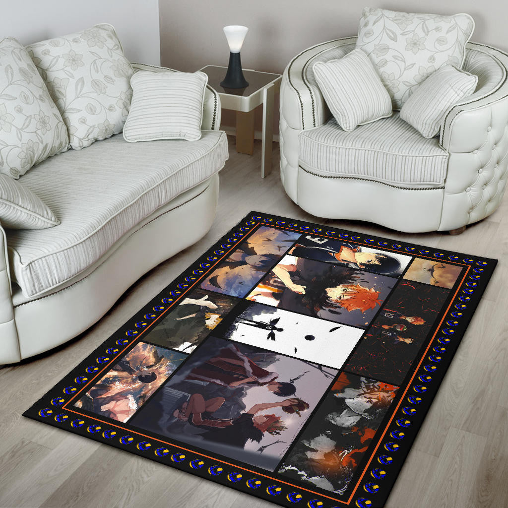 Tobio Kageyama And Shoyo Hinata Haikyuu Area Rug Anime Home Decor Custom For Fans NA041201