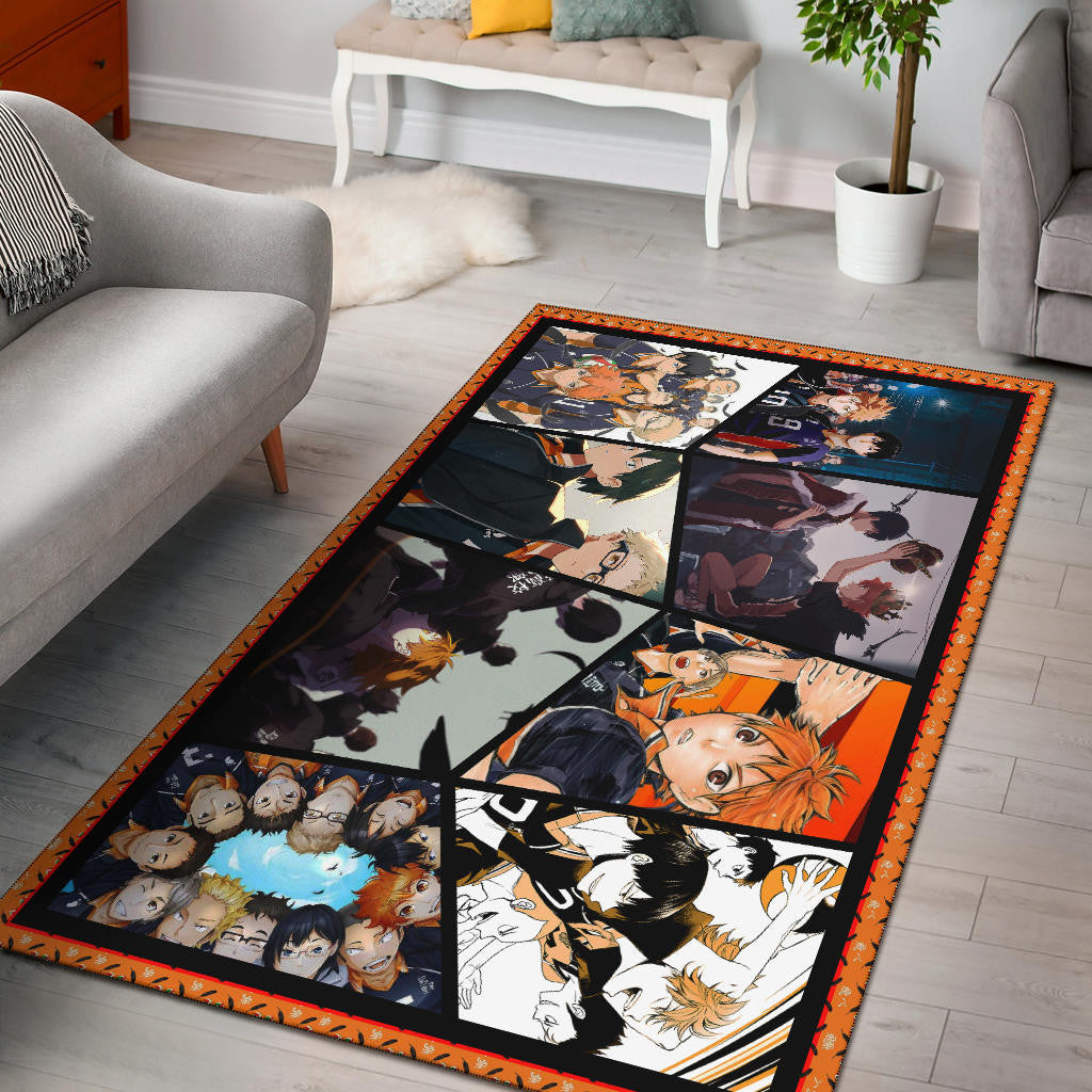 Tobio Kageyama And Shoyo Hinata Fukurodani Haikyuu Area Rug Anime Home Decor Custom For Fans NA041301