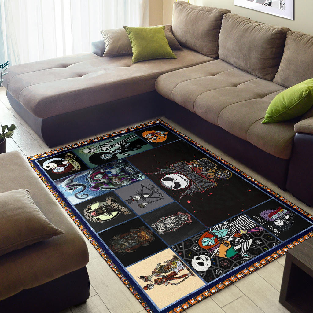 Jack And Sally The Nightmare Before Christmas Area Rug Cartoon Home Decor Custom For Fans NT040401