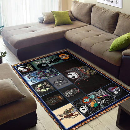 Jack And Sally The Nightmare Before Christmas Area Rug Cartoon Home Decor Custom For Fans NT040401