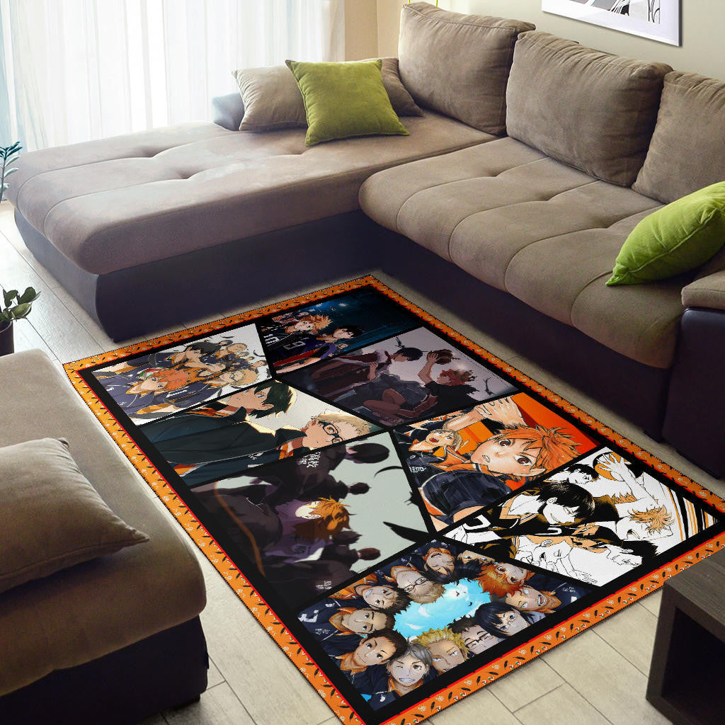 Tobio Kageyama And Shoyo Hinata Fukurodani Haikyuu Area Rug Anime Home Decor Custom For Fans NA041301