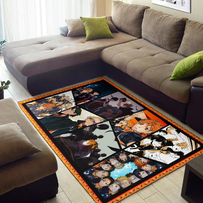 Tobio Kageyama And Shoyo Hinata Fukurodani Haikyuu Area Rug Anime Home Decor Custom For Fans NA041301