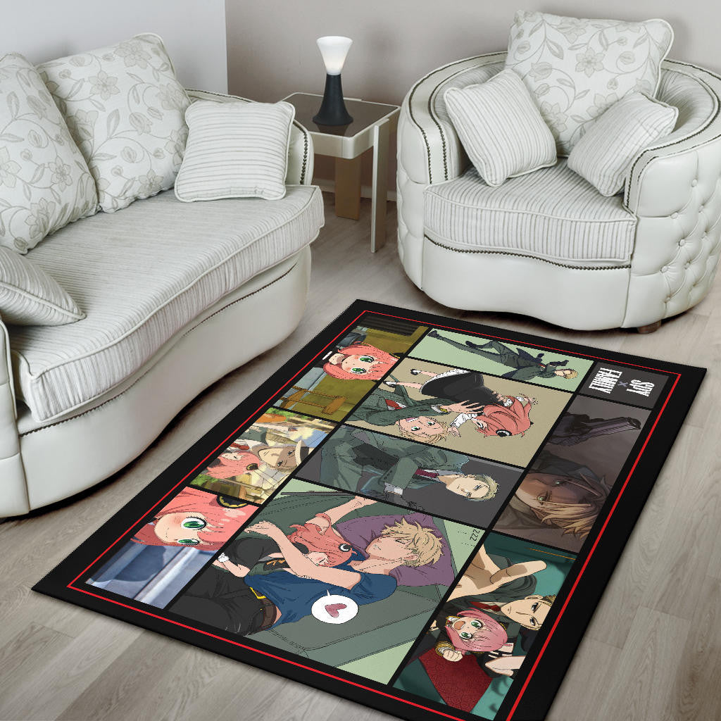 Loid Forger And Anya Forger Spy x Family Area Rug Anime Home Decor Custom For Fans NA042602