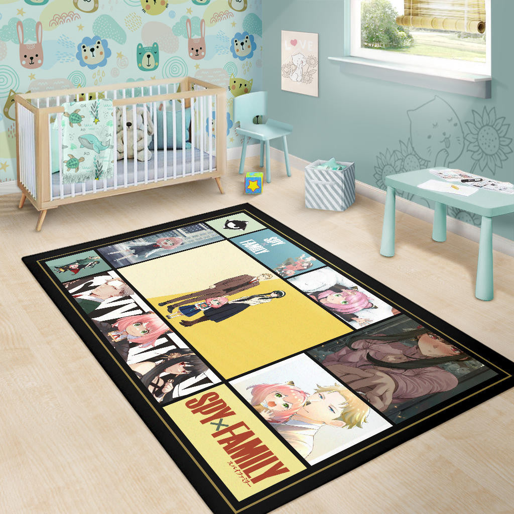 Loid Yor And Anya Forger Family Spy x Family Area Rug Anime Home Decor Custom For Fans NA042604