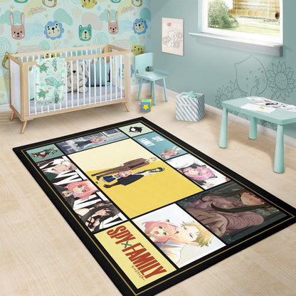 Loid Yor And Anya Forger Family Spy x Family Area Rug Anime Home Decor Custom For Fans NA042604