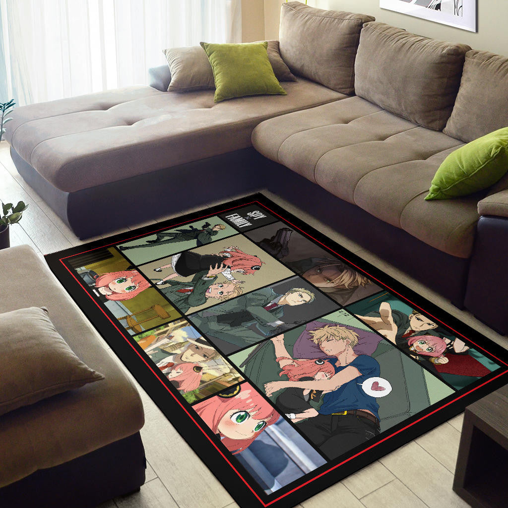 Loid Forger And Anya Forger Spy x Family Area Rug Anime Home Decor Custom For Fans NA042602