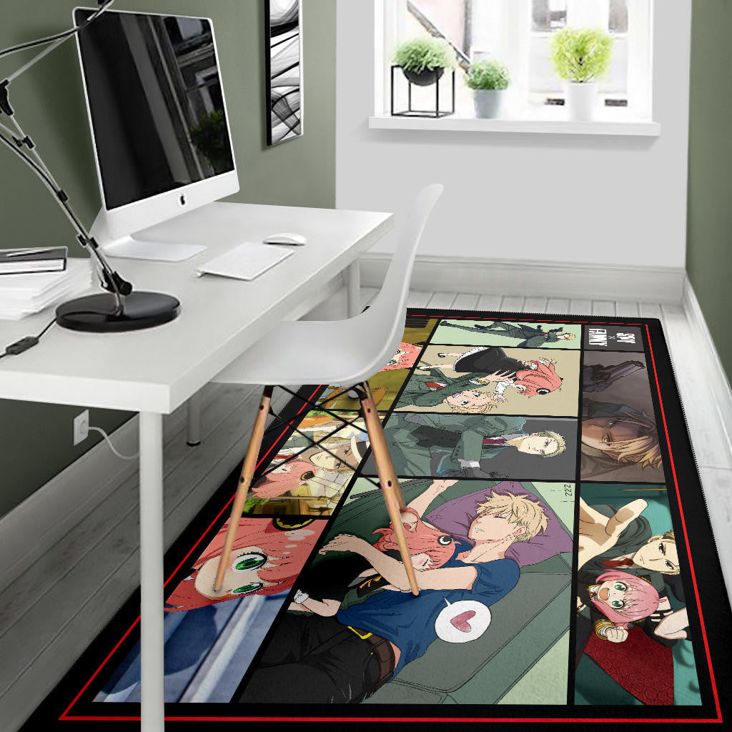 Loid Forger And Anya Forger Spy x Family Area Rug Anime Home Decor Custom For Fans NA042602