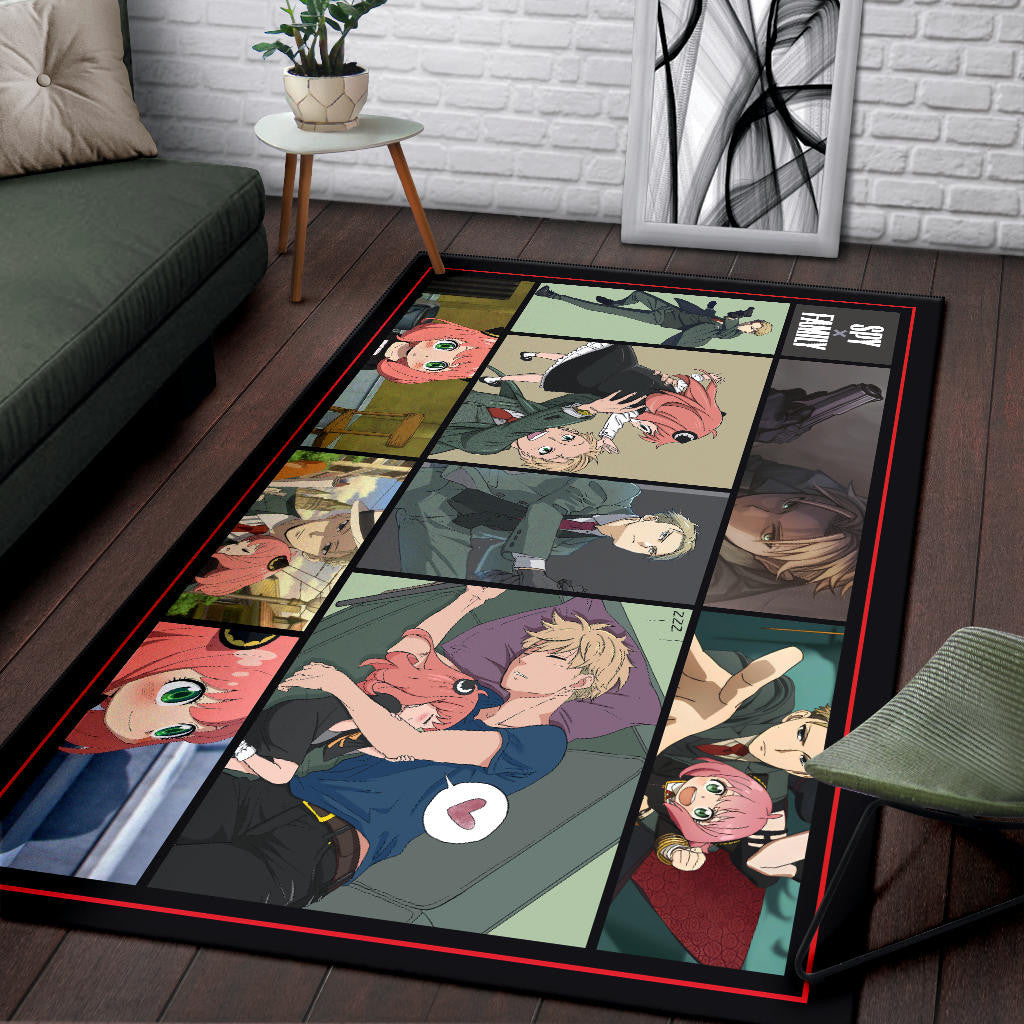 Loid Forger And Anya Forger Spy x Family Area Rug Anime Home Decor Custom For Fans NA042602
