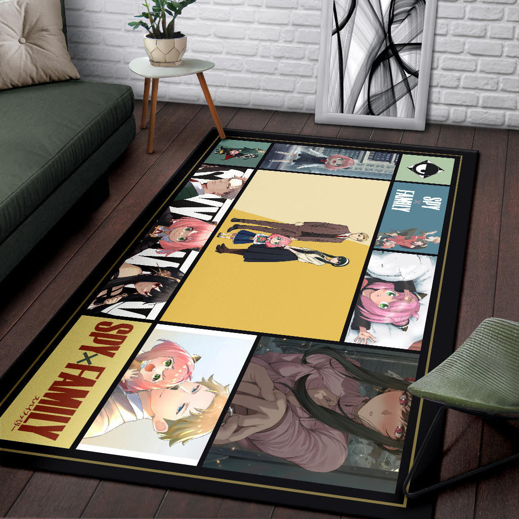 Loid Yor And Anya Forger Family Spy x Family Area Rug Anime Home Decor Custom For Fans NA042604
