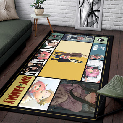 Loid Yor And Anya Forger Family Spy x Family Area Rug Anime Home Decor Custom For Fans NA042604