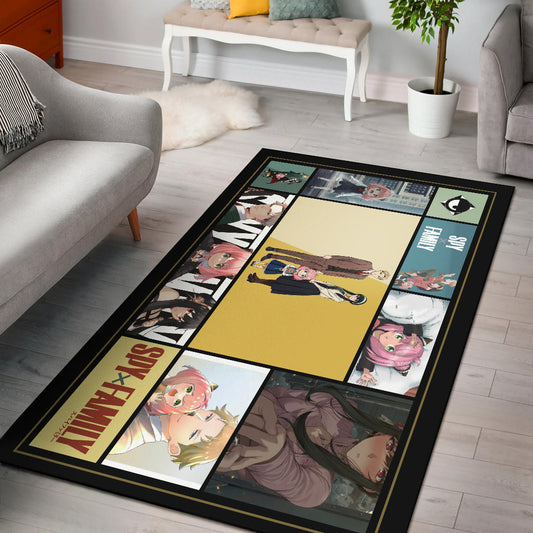 Loid Yor And Anya Forger Family Spy x Family Area Rug Anime Home Decor Custom For Fans NA042604