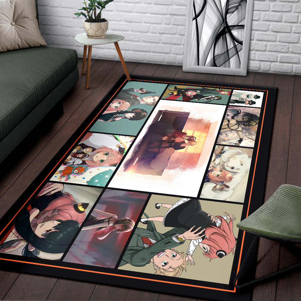 Loid Yor And Anya Forger Family Spy x Family Area Rug Anime Home Decor Custom For Fans NA042603