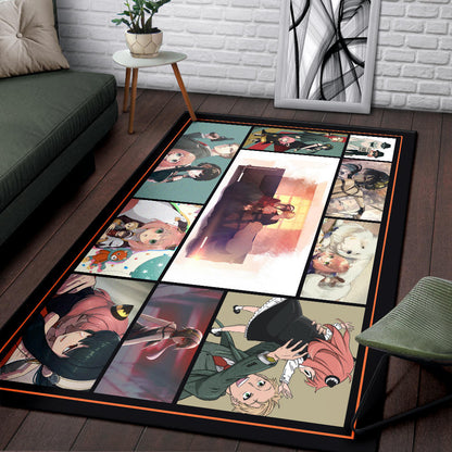 Loid Yor And Anya Forger Family Spy x Family Area Rug Anime Home Decor Custom For Fans NA042603