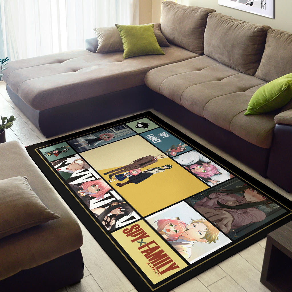 Loid Yor And Anya Forger Family Spy x Family Area Rug Anime Home Decor Custom For Fans NA042604