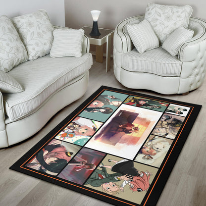 Loid Yor And Anya Forger Family Spy x Family Area Rug Anime Home Decor Custom For Fans NA042603