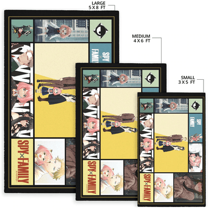Loid Yor And Anya Forger Family Spy x Family Area Rug Anime Home Decor Custom For Fans NA042604