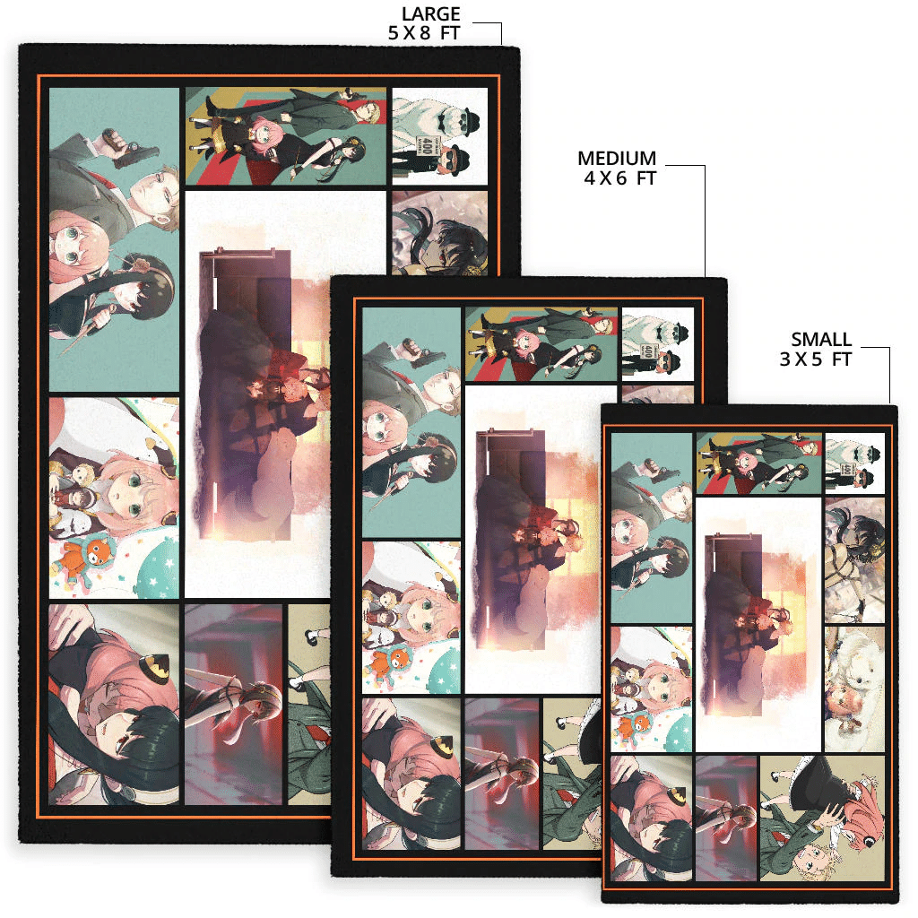Loid Yor And Anya Forger Family Spy x Family Area Rug Anime Home Decor Custom For Fans NA042603