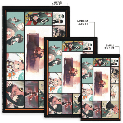 Loid Yor And Anya Forger Family Spy x Family Area Rug Anime Home Decor Custom For Fans NA042603
