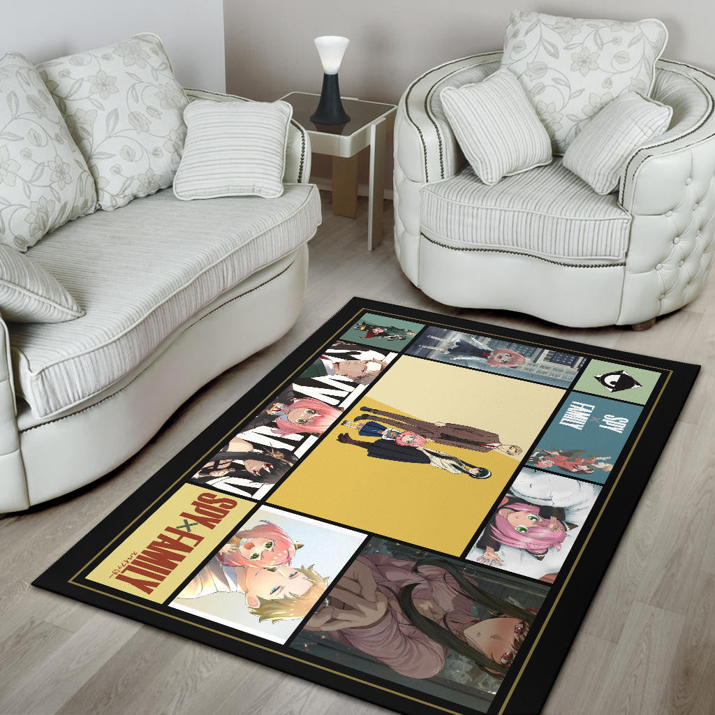 Loid Yor And Anya Forger Family Spy x Family Area Rug Anime Home Decor Custom For Fans NA042604