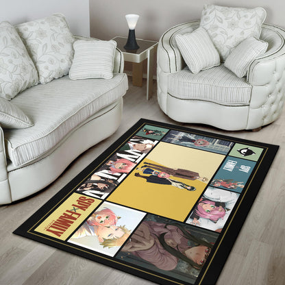 Loid Yor And Anya Forger Family Spy x Family Area Rug Anime Home Decor Custom For Fans NA042604