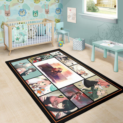 Loid Yor And Anya Forger Family Spy x Family Area Rug Anime Home Decor Custom For Fans NA042603