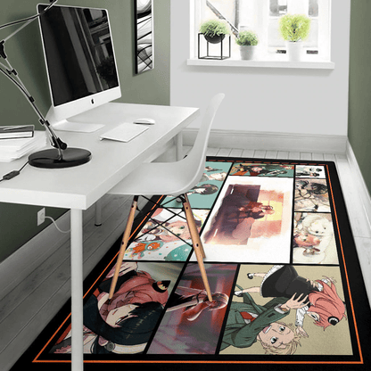 Loid Yor And Anya Forger Family Spy x Family Area Rug Anime Home Decor Custom For Fans NA042603
