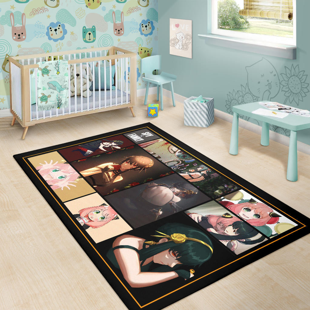 Yor Forger And Anya Forger Spy x Family Area Rug Anime Home Decor Custom For Fans NA042601