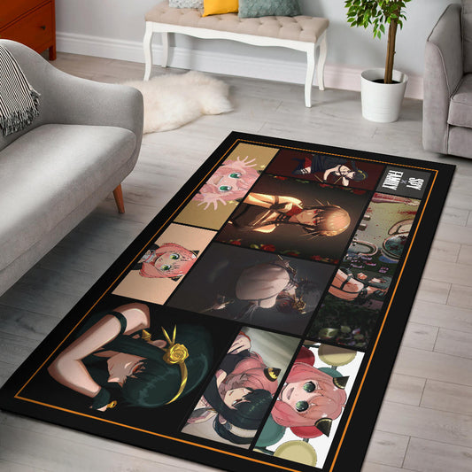 Yor Forger And Anya Forger Spy x Family Area Rug Anime Home Decor Custom For Fans NA042601