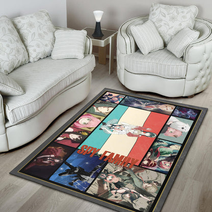 Loid Yor And Anya Forger Spy x Family Area Rug Anime Home Decor Custom For Fans NA042904