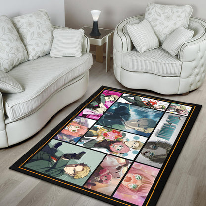 Loid Forger And Anya Forger Spy x Family Area Rug Anime Home Decor Custom For Fans NA042902
