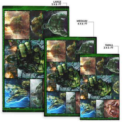 Angry Hulk The Incredible Hulk Area Rug Movie Home Decor Custom For Fans NT042001
