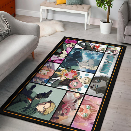 Loid Forger And Anya Forger Spy x Family Area Rug Anime Home Decor Custom For Fans NA042902
