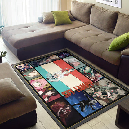Loid Yor And Anya Forger Spy x Family Area Rug Anime Home Decor Custom For Fans NA042904