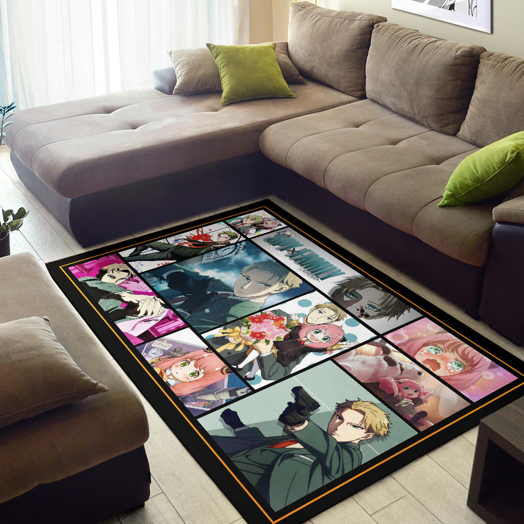 Loid Forger And Anya Forger Spy x Family Area Rug Anime Home Decor Custom For Fans NA042902