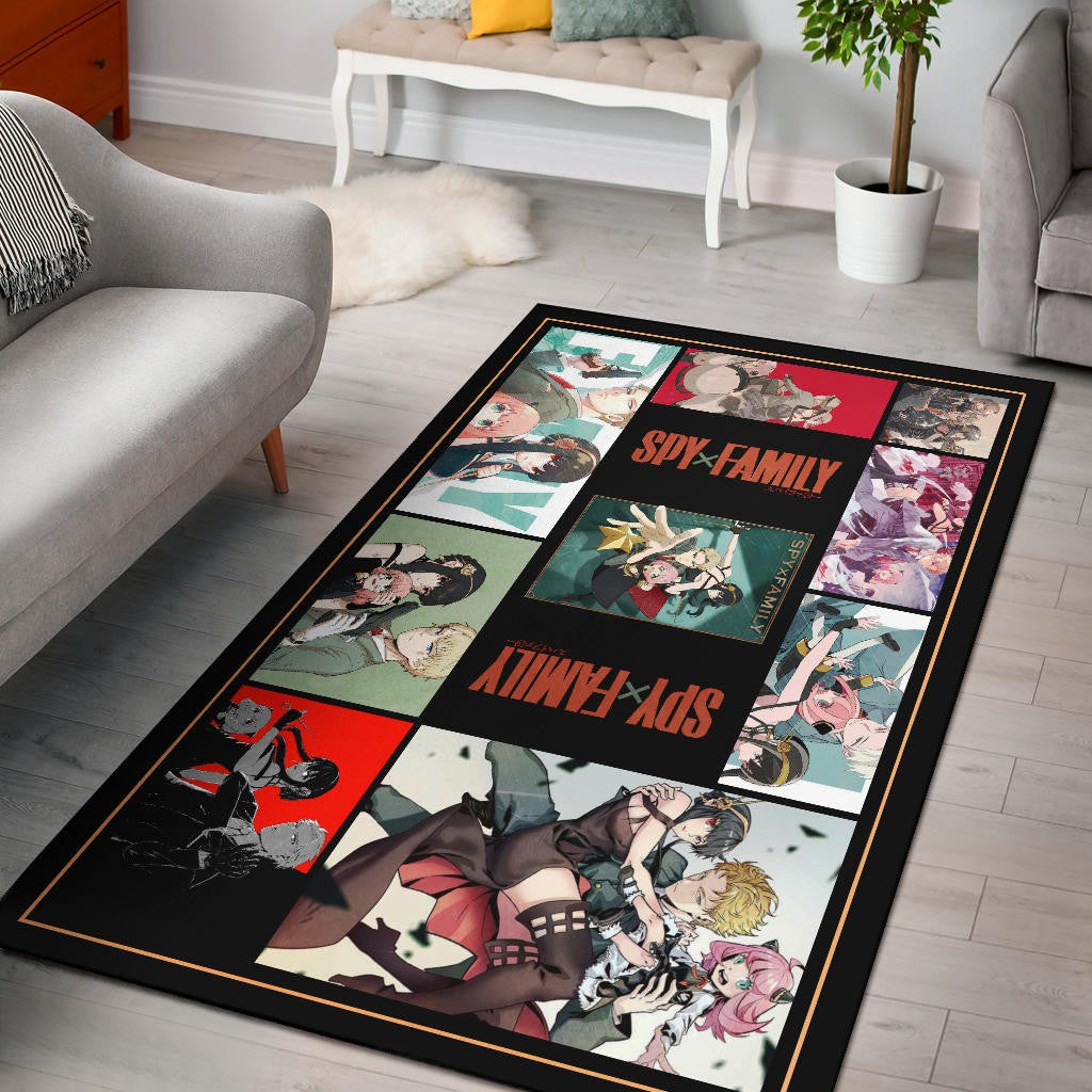 Loid Yor And Anya Forger Spy x Family Area Rug Anime Home Decor Custom For Fans NA042903