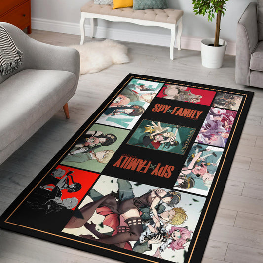 Loid Yor And Anya Forger Spy x Family Area Rug Anime Home Decor Custom For Fans NA042903