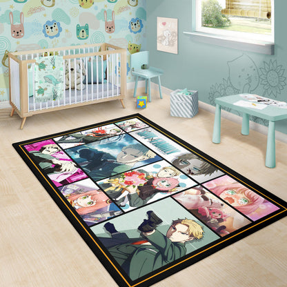 Loid Forger And Anya Forger Spy x Family Area Rug Anime Home Decor Custom For Fans NA042902