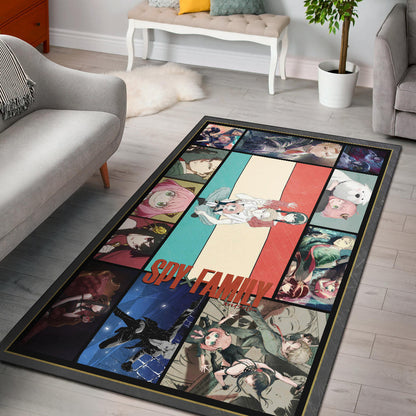 Loid Yor And Anya Forger Spy x Family Area Rug Anime Home Decor Custom For Fans NA042904