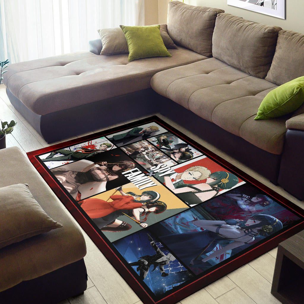 Yor Forger And Loid Forger Spy x Family Area Rug Anime Home Decor Custom For Fans NA042804