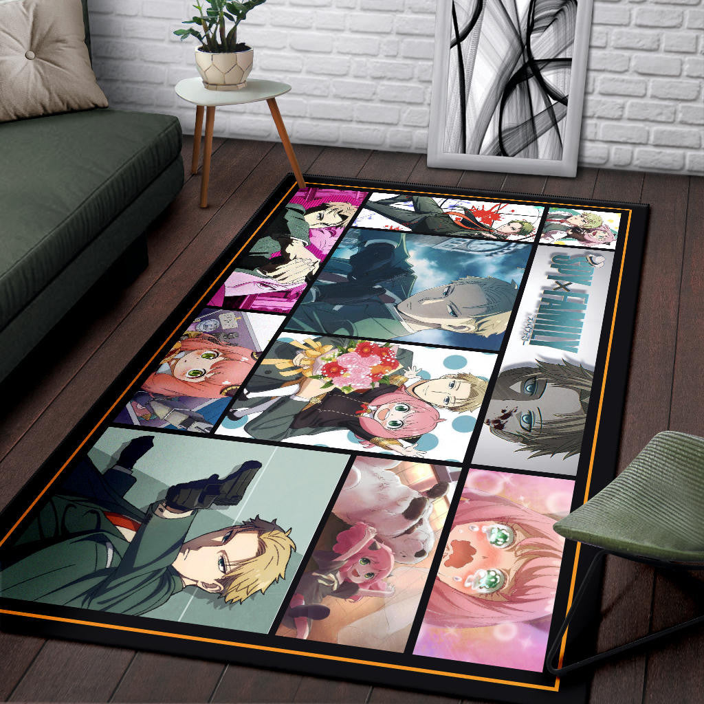 Loid Forger And Anya Forger Spy x Family Area Rug Anime Home Decor Custom For Fans NA042902