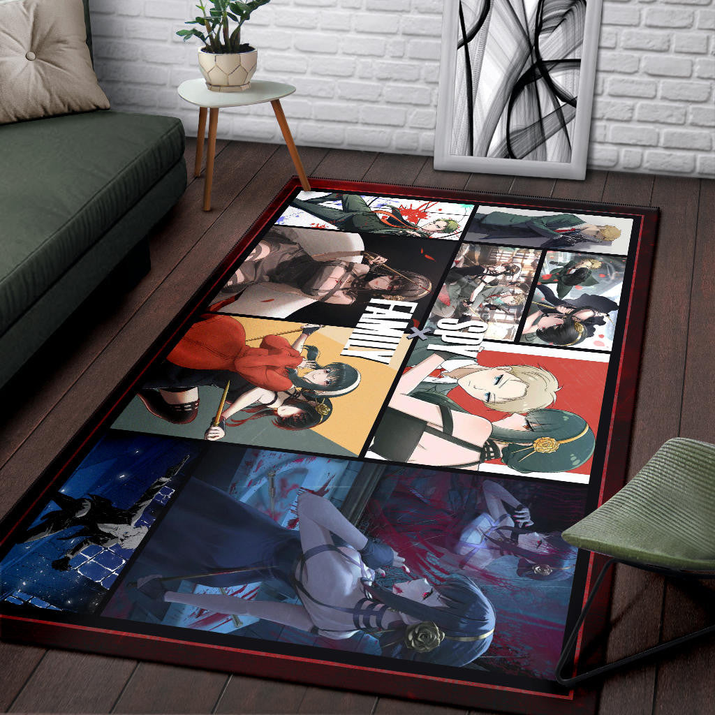 Yor Forger And Loid Forger Spy x Family Area Rug Anime Home Decor Custom For Fans NA042804