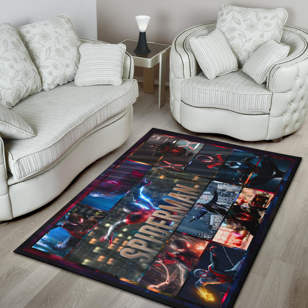 Spider Man Miles Gonzalo Morales Area Rug Movie Home Decor Custom For Fans NT042901