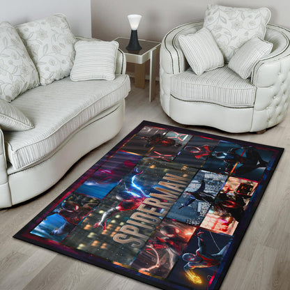Spider Man Miles Gonzalo Morales Area Rug Movie Home Decor Custom For Fans NT042901