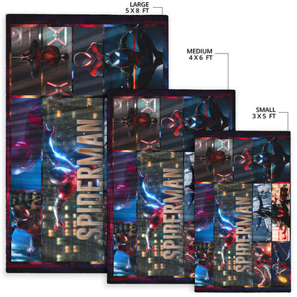 Spider Man Miles Gonzalo Morales Area Rug Movie Home Decor Custom For Fans NT042901
